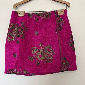 Free People Pink mini zip-up skirt in size 2